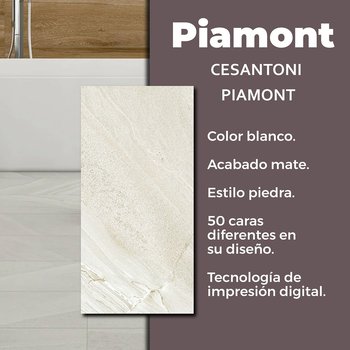 Piso Antiderrapante Piamont Blanco Cesantoni 45x90 cm