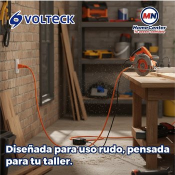 Extensión Eléctrica Uso Rudo Volteck 25 m Calibre 16 Naranja