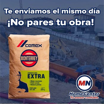 Cemento Cemex Gris Monterrey Extra 25 kg