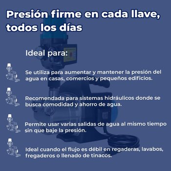 Bomba Presurizadora Agua Altamira 1.3 HP Sistema Hidroneumático
