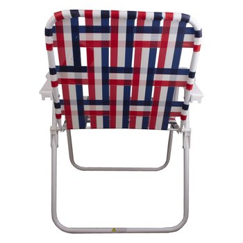 SILLA JARDIN PLEGABLE ENTRAMADO ROJO Y BLANCO