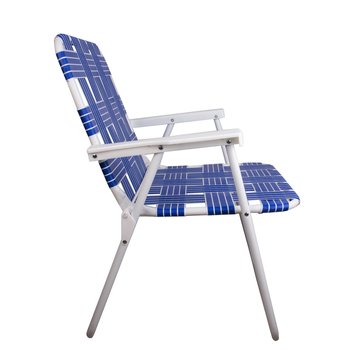 Silla compacta plegable p/jardin o camping blanco y azul