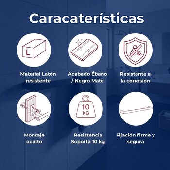 Toallero de Barra Proyecta Ébano Linea Quadratta QA-05-EB