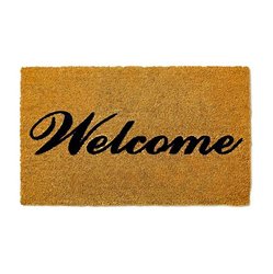 Tapete Antideslizante Leyenda Welcome Color Negro y Tostado