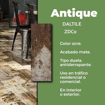 Piso Antique Wood Ocre Daltile 18x50 cm