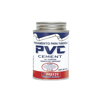 Pegamento PVC Presto Para Conexiones Hidraulicas118 ml 1/8 l