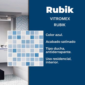 Piso Rubik Azul Vitromex 20x20 cm