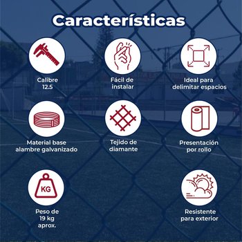 Malla Ciclónica Forrada DeAcero 1 x 20 M Calibre 12.5