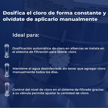 Clorador Automático Para Pastilla en Linea C/Válvula 2 KG