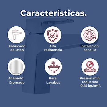 Llave Monomando bajo Para lavabo Helvex Lusitania LUS-100