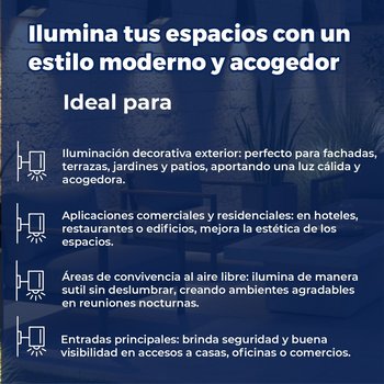 Luminario de sobreponer en Muro Tower Luz Cálida Estevez