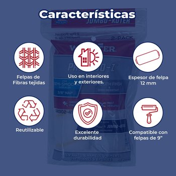 Repuesto Felpa Rodillo Pintura 1/2 1.43 Semi Áspero