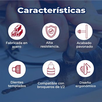 Llave para broquero Taladro Truper 1/2 pulg