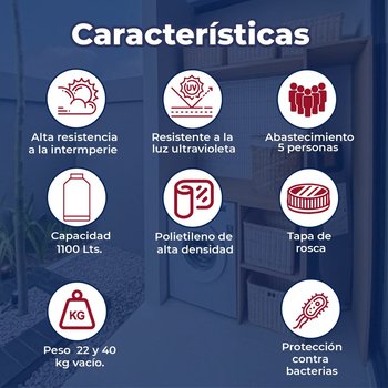 Tinaco multicapa beige resistec rotoplas 1100 LTS 1.16X1.25