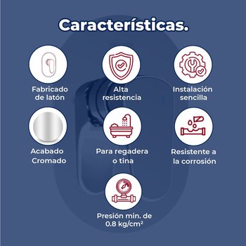 Llave Monomando Para regadera Potenza sin desviador cromo Helvex