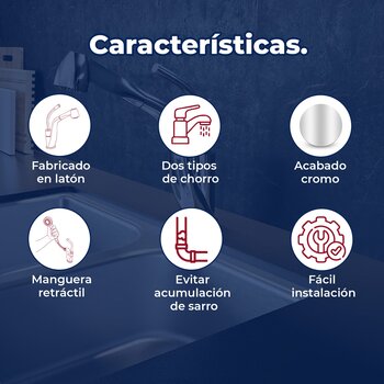 Llave Monomando Con Manguera Retráctil Anticalcáreo Helvex E-306