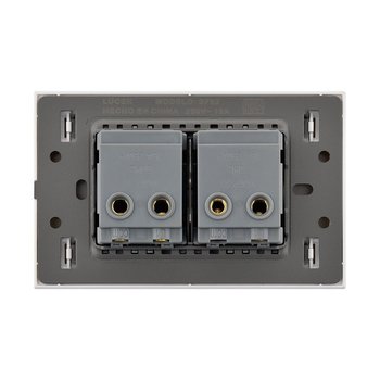 Placa 2 Apagadores Sencillos Lucek Flat Plata