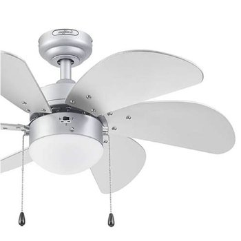 Ventilador de techo tramontana 30 pulgadas plata con luz