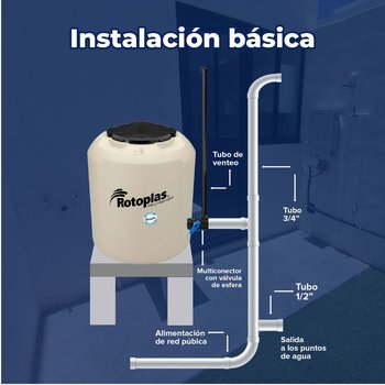 Tinaco Plus Beige 1100 L C/HERRAJES S/FILTRO 1.25X1.15 3-4 PE