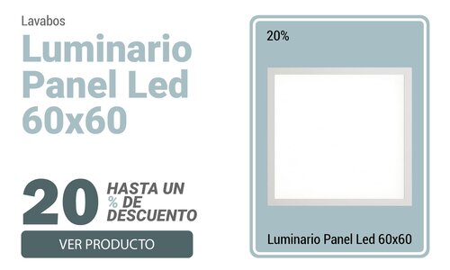 Luminario panel led 60X60 CM 40 W luz blanco frio