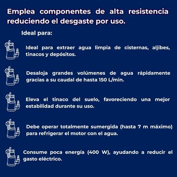 Bomba Sumergible ½ Hp 110V Rotoplas Para Instalación Hidráulica