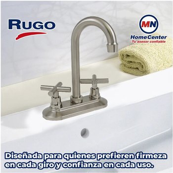 Llave Mezcladora 4" Para Lavabo Tipo Bar Rugo Manerales Cruceta