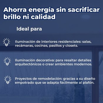 Luminario led empotrado 3 pulgadas 5 watts luz blanca