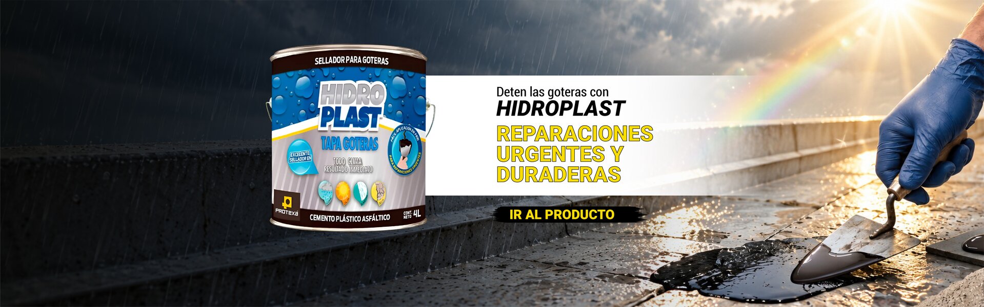 Tapagoteras Cemento Plástico Asfáltico Hidroplast Protexa 4 Lt