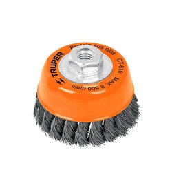 Carda Copa Alambre Trenzado Fino 4 pulg Truper 5/8