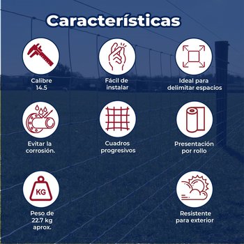 Malla Borreguera DeAcero 1.20 x 50 M Calibre14.5