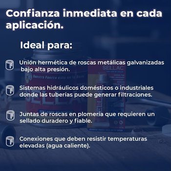 Sellador de Roscas Polipropileno y metal 118 ml Presto