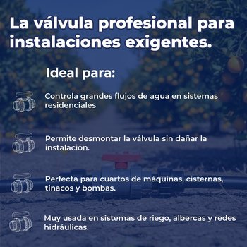 Válvula Esfera PVC Cementar Doble Unión 038 MM 1 1/2