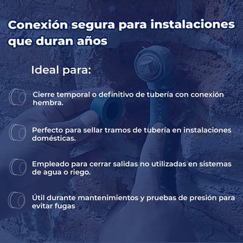 Tapón Tuboplus Hembra Rotoplas ½" Para Instalación Hidráulica