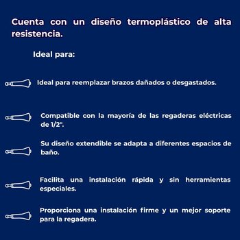 Brazo Regadera Eléctrica Blanca Coflex