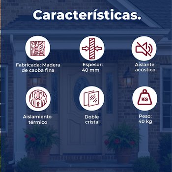 Puerta de Caoba Oval Baggio Gumont .91 x 2.13 mts