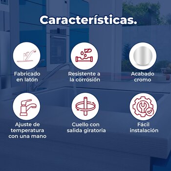 Llave Monomando Para Fregadero Helvex Novus E-34 Cromo