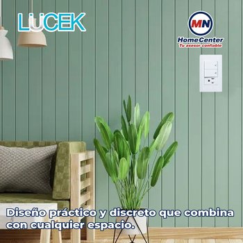 Placa 2 Apagadores Sencillos 1 Contacto Lucek Blanco BA19B