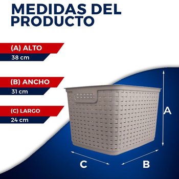 Cesto Plástico 38X31X24cm