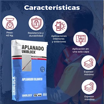 Paquete 11x10 Sacos Aplanado Uniblock 40 KG