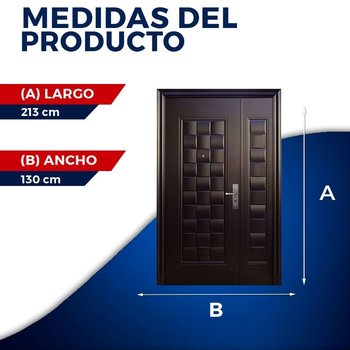 Puerta Izq con Fijo Serie 3 Alta Seguridad 130X213 MTS CHOCOLATE