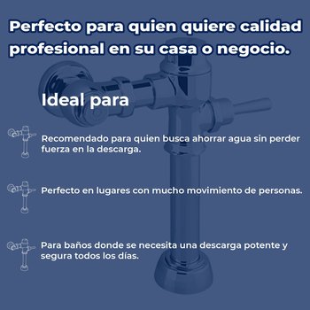 Fluxómetro de Manija para Taza 6 L Spud de 38 mm Helvex 110-38