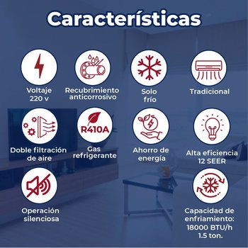 Minisplit 1.5 Ton Solo Frío 220 V Mirage Life 12