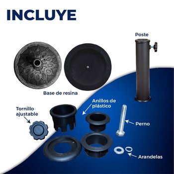 Base Para Sombrilla Jardín Redonda Color Negro