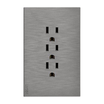 Placa 3 Contactos Lucek Flat Plata