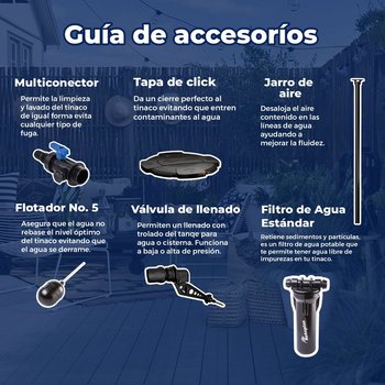 Tinaco Plus Beige 2500 L c/herrajes y Filtro 1.75 X 1.45