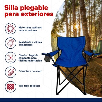Silla Camping plegable azul