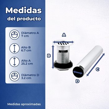 Contra con Rejilla para Lavabo con Rebosadero Helvex TH-058