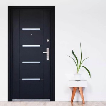 Puerta de Alta Seguridad Derecha 95x213 cm Negra