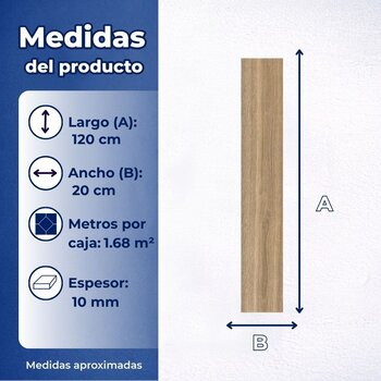 Piso Amberwood Tipo Madera Cesantoni 20 x 120 cm Rectificado