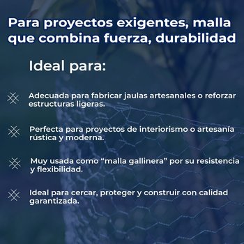 Malla Hexagonal DeAcero 1.50 x 45 M Calibre 22 (Precio por kilo)